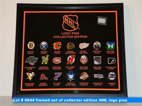 Framed Set Of Collector Edition Nhl Logo Pins