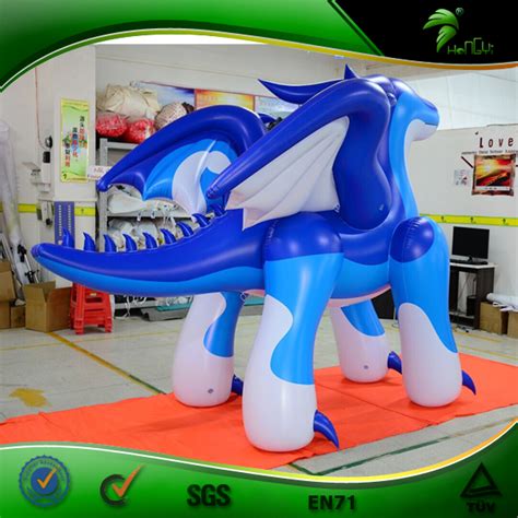 Uv Printing Shinny 25m Custom Inflatable Dragon Sexy Toy Hongyi Blue