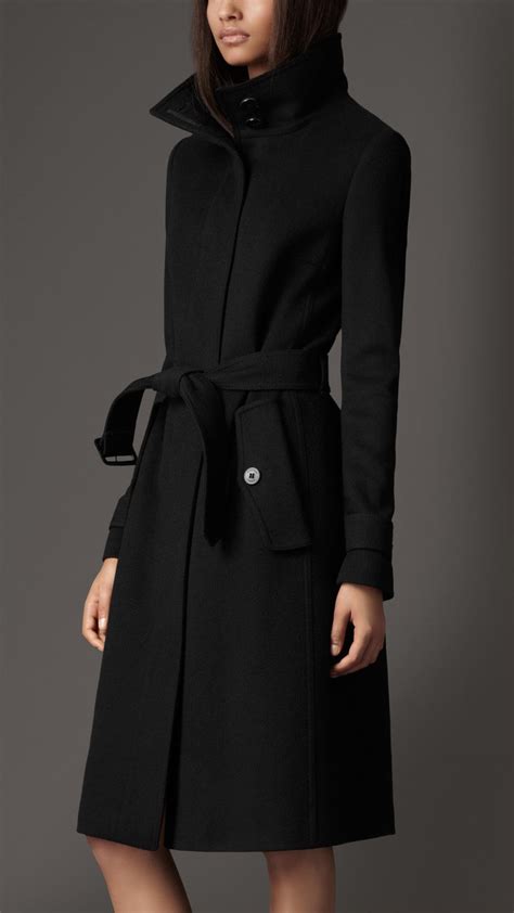 Burberry Wool Cashmere Coat In Black Lyst