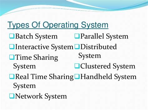 Types Of Operating System