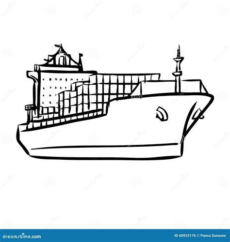 Coloring Ship Container Cargo Pages Drawing Containers Plastic