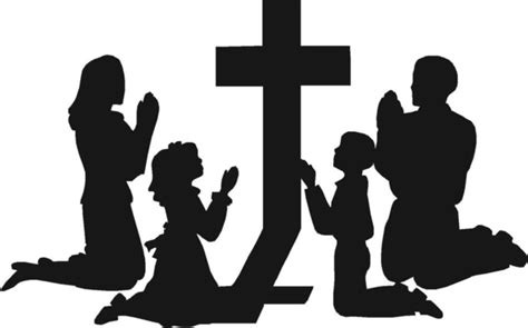 Group Kneeling In Prayer Clipart