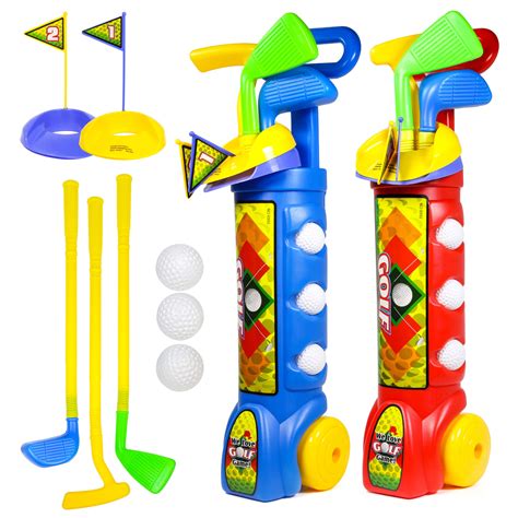 Kidplay Toy Golf Set W 3 Golf Balls 3 Types Of Clubs 2 Practice
