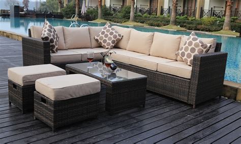 This water resistant will stop rain from seeping in and affecting your furniture, while a rope fastening to. Rattan Garden Furniture Sets | Groupon