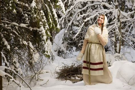 Russian Beautiful Girl In The Winter Forest Stock Image Image Of Rural Folk 33475495