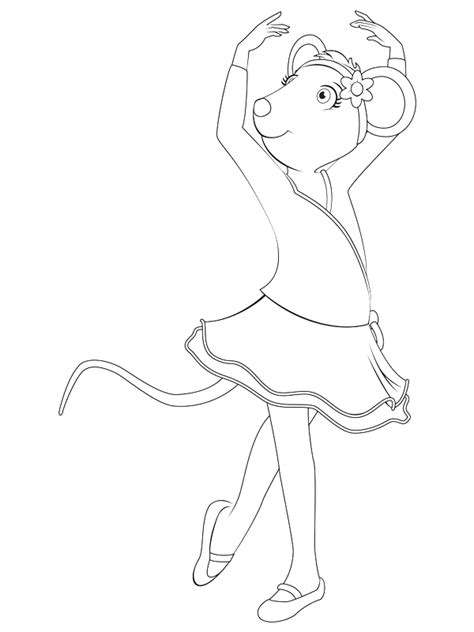 Line art drawing for kids activity coloring book. ballerina coloring pages free printable | FCP