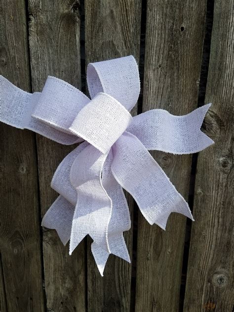 White Bow White Burlap Bow Whimsy Wreath Bow Etsy