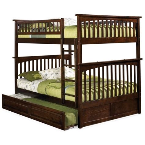 Columbia bunkbed in antique walnut in the columbia collection by atlantic furniture. Atlantic Furniture Columbia Full Over Full Bunk Bed in ...