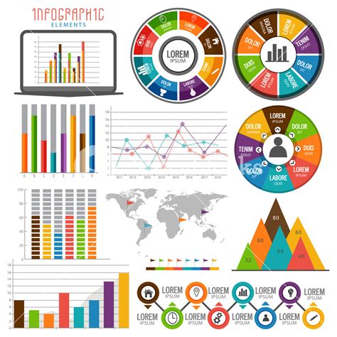 Big Set Of Colorful Various Business Infographic Elements With