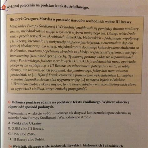 Wyjaśnij Dlaczego Zdaniem Autora Wiele środowisk Litewskich - Wykonaj polecenia na podstawie tekstu źródłowego. a) Dokończ poniższe