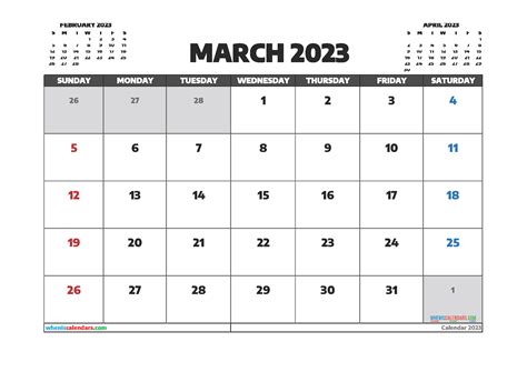 Free March 2023 Calendar Template Pdf And Image