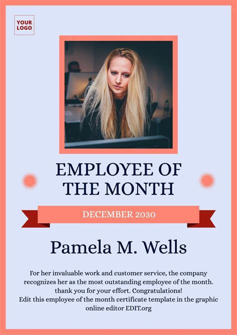 Employee Of The Month Certificate Template Free