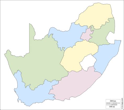 Free Printable Blank Map Of South Africa With Countries