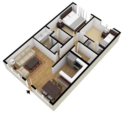 1000 Sq Ft Studio Apartment I Like This One Because There Is A