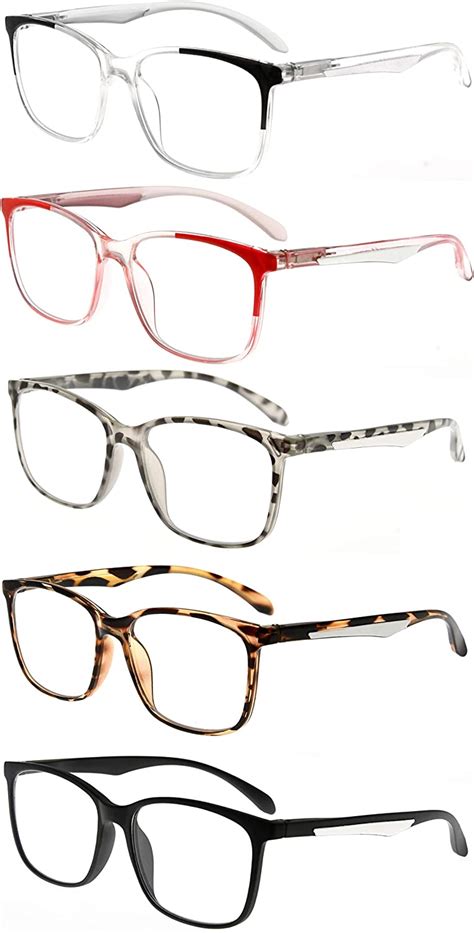 eyekepper 5 packing reading glasses women large frame readers men 1 50 health