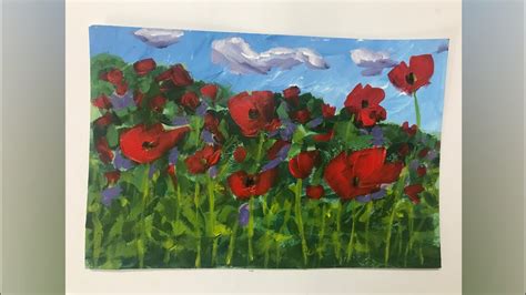 40 Acrylic Painting Of Poppy Fields How To Paint Easily In A Time