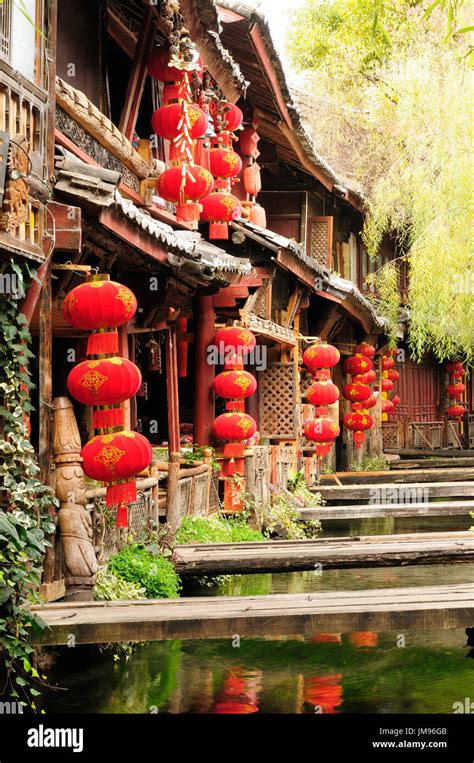 Lijiang Old City Wooden Architecture Detail China Yunnan Province