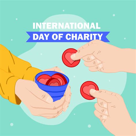 Charity Day Poster With People Giving Donations 1268018 Vector Art At
