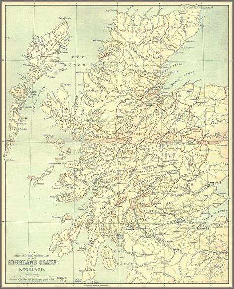 Map Showing The Districts Of The Highland Clans Of Scotland Scotland