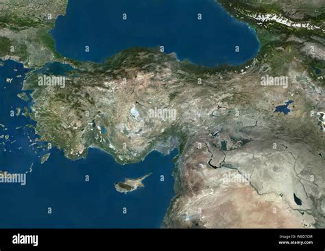 Color Satellite Image Of Turkey This Image Was Compiled From Data