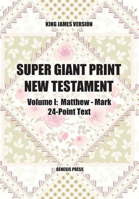 Super Giant Print New Testament Volume I Matthew Mark 24 Point Text