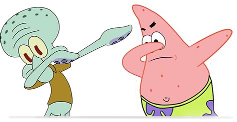 Squadward And Patrick Dab Stickers By Kaspze3 Redbubble