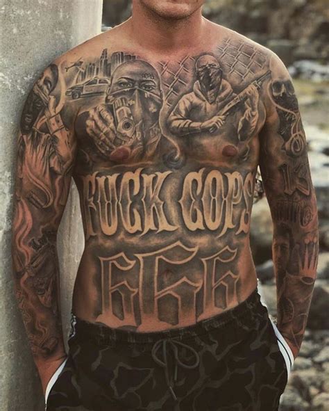 Tattoos In 2023 Gangster Tattoos Gangsta Tattoos Full Chest Tattoos