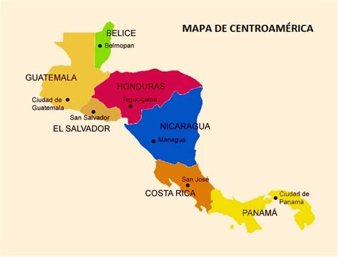 Mapa Politico De Centroamerica Con Sus Paises Y Capitales Actualizado