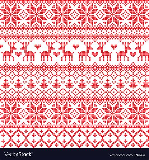 Traditional Red Nordic Pattern Royalty Free Vector Image