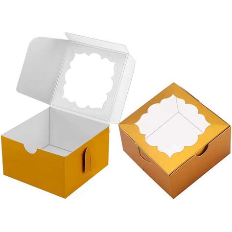 Wholesale Gold Bakery Boxes With Window Pastry Boxes Cookie Boxes For