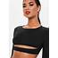 Petite Black Ribbed Cut Out Long Sleeve Crop Top  Missguided