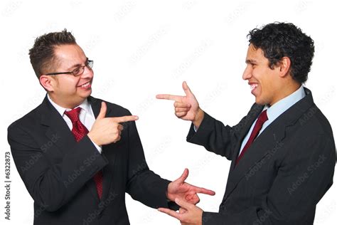 Two Men Pointing At Each Other Stock Photo Adobe Stock