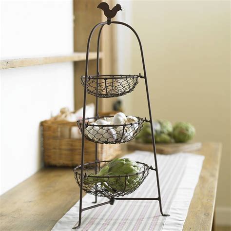 Kitchen trolley portable modern storage rack design fruits & vegetable onion cutlery, spice, pickles jars container basket organizer holder stand for kitchen (3 layer). Farmhouse Tabletop Vegetable Rack | Vegetable rack ...