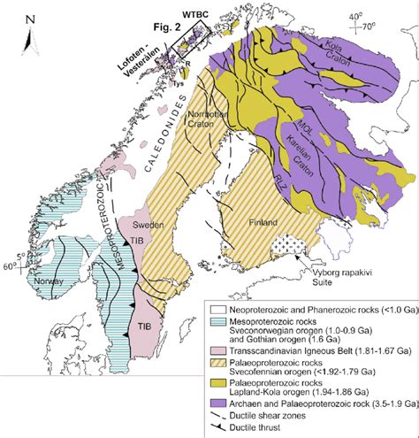 Overview Geological Map Of The Fennoscandian Shield Showing The