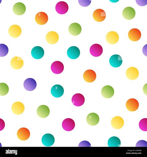 Colorful Bright Polka Dot Seamless Pattern On White Background Vector
