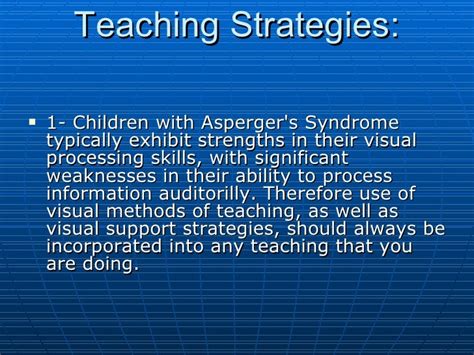 Aspergers Syndrome Inclusive Teaching Strategies