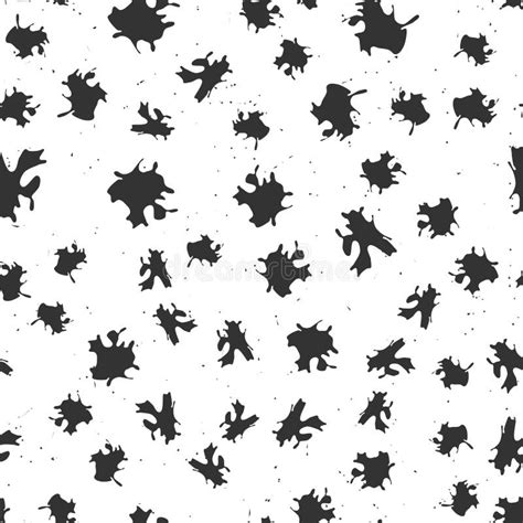 Seamless Pattern Black Spots On White Background Vector Illustration
