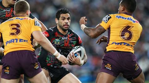 Greg Inglis Bags A Hat Trick As A Red Hot South Sydney Thump Brisbane Broncos 42 16 Daily