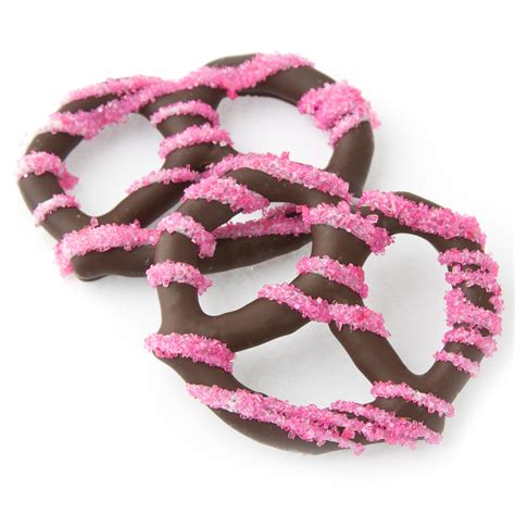 Chocolate Covered Pretzels With Pink Sugar Chocolate And Yogurt Covered