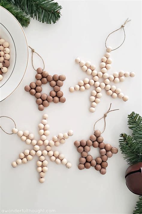 Diy Wood Bead Ornaments A Wonderful Thought