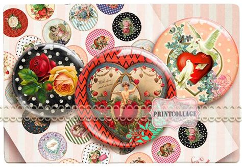 Flatback Buttons Flair Buttons Digital By Printcollage Because Love Is