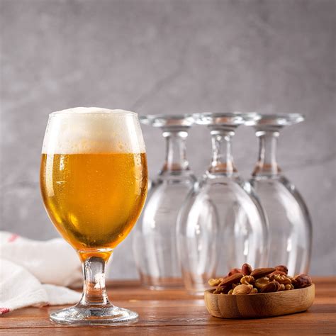 Crystalia Set Of 6 Craft Beer Glasses Belgian Style Stemmed Tulip Classics Ipa Beer Tasting