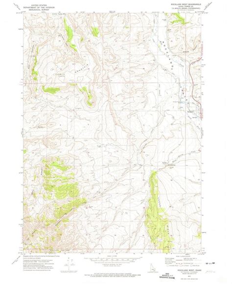 1971 Rockland West Id Idaho Usgs Topographic Map Relief Map