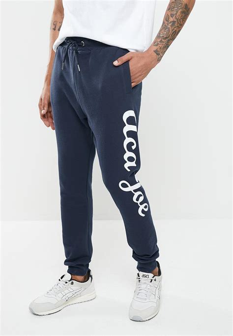 Aca Joe Big Logo 1 Col Jogger Navy Aca Joe Pants And Chinos