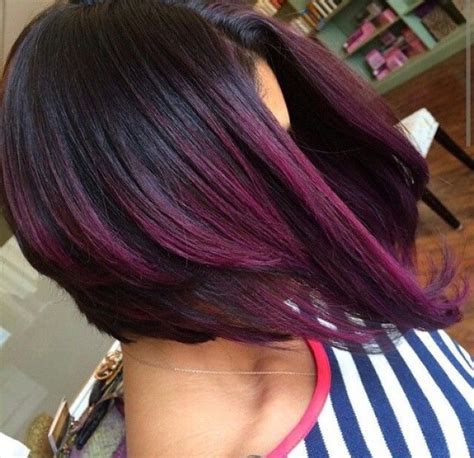 Dark Purple Hair Color Ombre Hair Color Ombre Bob Purple Ombre