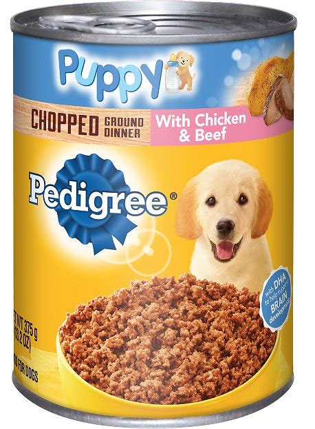 See below for more details. PEDIGREE Puppy Chopped Ground Dinner With Chicken & Beef ...
