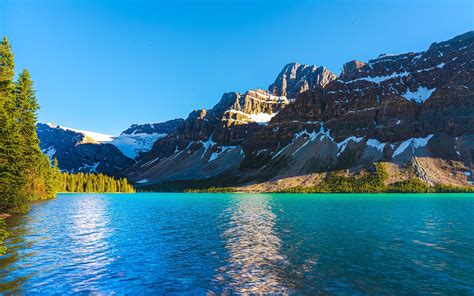 落基山脉，弓湖，夏季，班夫公园，加拿大，5k预览
