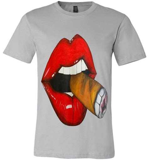 sexy smoke cuban cigar vixen red lips smoking premium t shirt inktee store