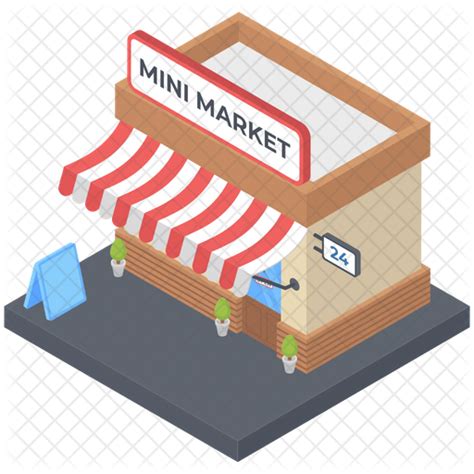 Mini Market Icon Download In Isometric Style
