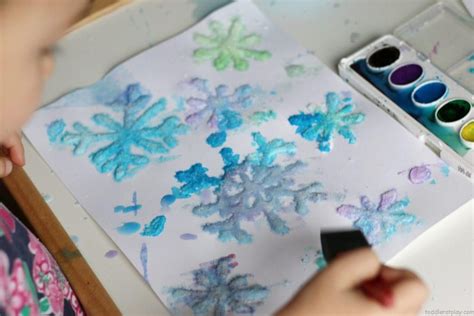 Salt Snowflakes Painting Craft Video Toddler At Play Snowflake